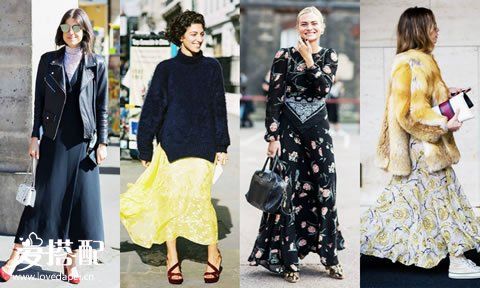 冬季叠穿长裙，这5种搭配最时尚迷人
